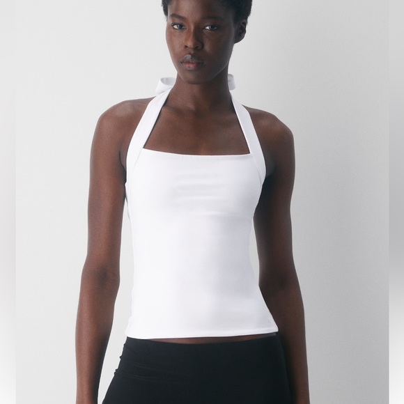NWT- Aritzia White Contour Optimum Halter Top - Picture 2 of 7